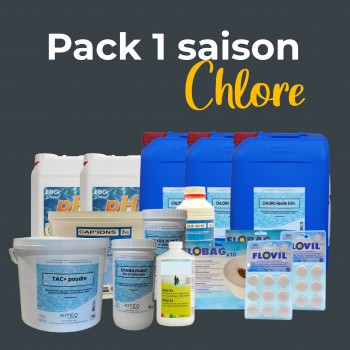 Pack pour 1 saison de désinfection chlore liquide (40m³)