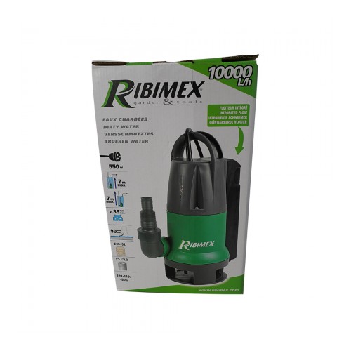 RIBIMEX Pompe vide-cave 550W eaux chargées à flotteur intégré